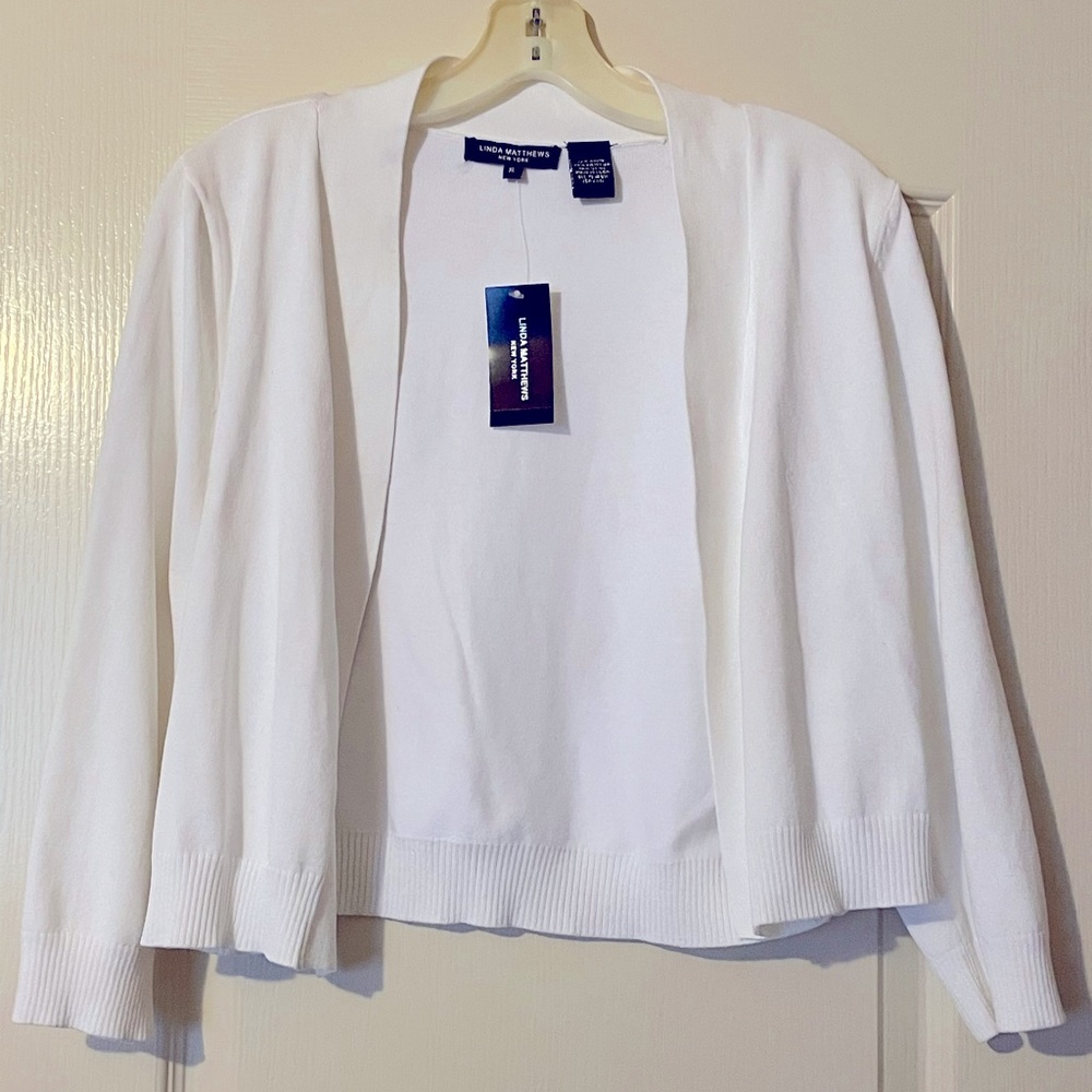 Linda Matthews NY white cardigan; tags present - never worn